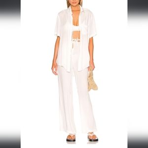 Adam Selman Sport Vacation Pants White Tie Waist sz XL